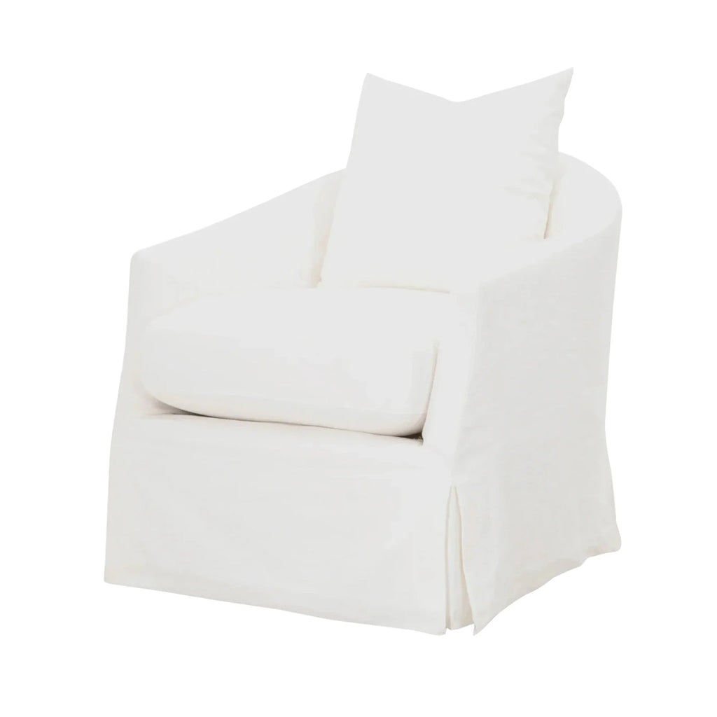 Elegant French Linen Upholstered Single Sofa Chair for Living Room Comfort
