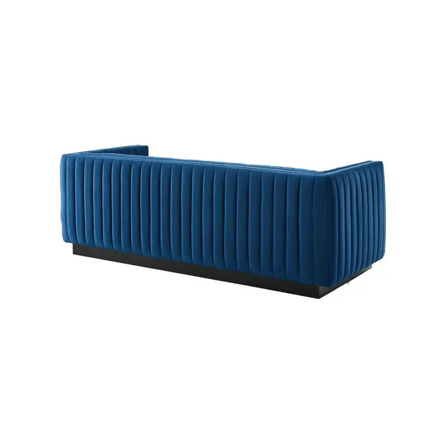 Luxurious Modern Channel Tufted Performance Velvet Sofa Couch for Elegant Living Rooms
