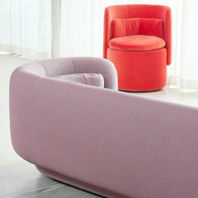 Modern Luxury Crushed Velvet Curved Floor Sofa, Italian Style Living Room Couch