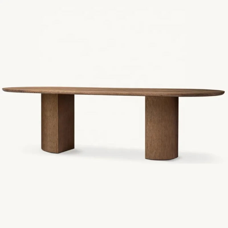 Premium Solid Oak Wood Dining Table, Customizable Size & Color, American Style