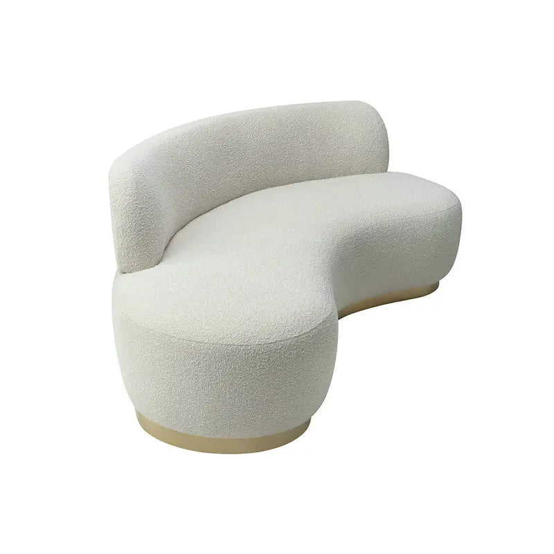 Luxury Italian Modern Designer 3-Seater Curved Boucle Fabric Living Room Sofa
