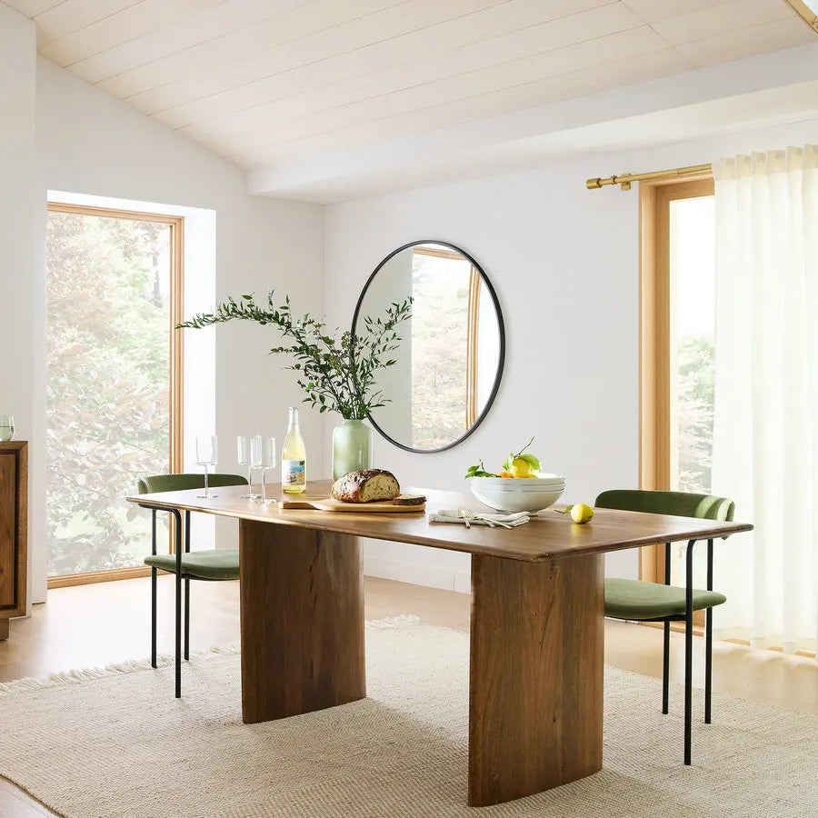 Nordic Solid Wood Extendable Live Edge Rectangular 8-Seater Dining Table