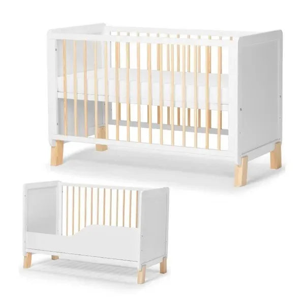 Durable Solid Wood Natural Convertible Baby Crib for Nursery - European Design