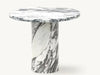 Tostone Arabescato White Marble Round Coffee Table for Elegant Living Rooms