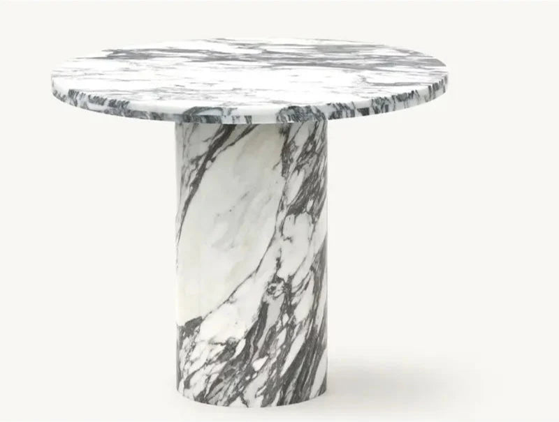 Tostone Arabescato White Marble Round Coffee Table for Elegant Living Rooms