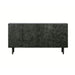 Modern Luxury Oak Wood Sideboard Buffet with Black Metal Textured Storage Cabinet