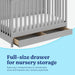 Premium 5-in-1 Convertible Baby Crib with Full-Size Nursery Storage Drawer