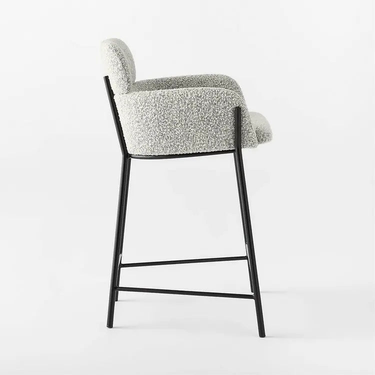 Ergonomic Velvet Bar Stool for Kitchen Cafe Counter High Stool