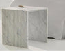 Tostone Elegant White Carrara Marble Side Table for Modern Living Spaces