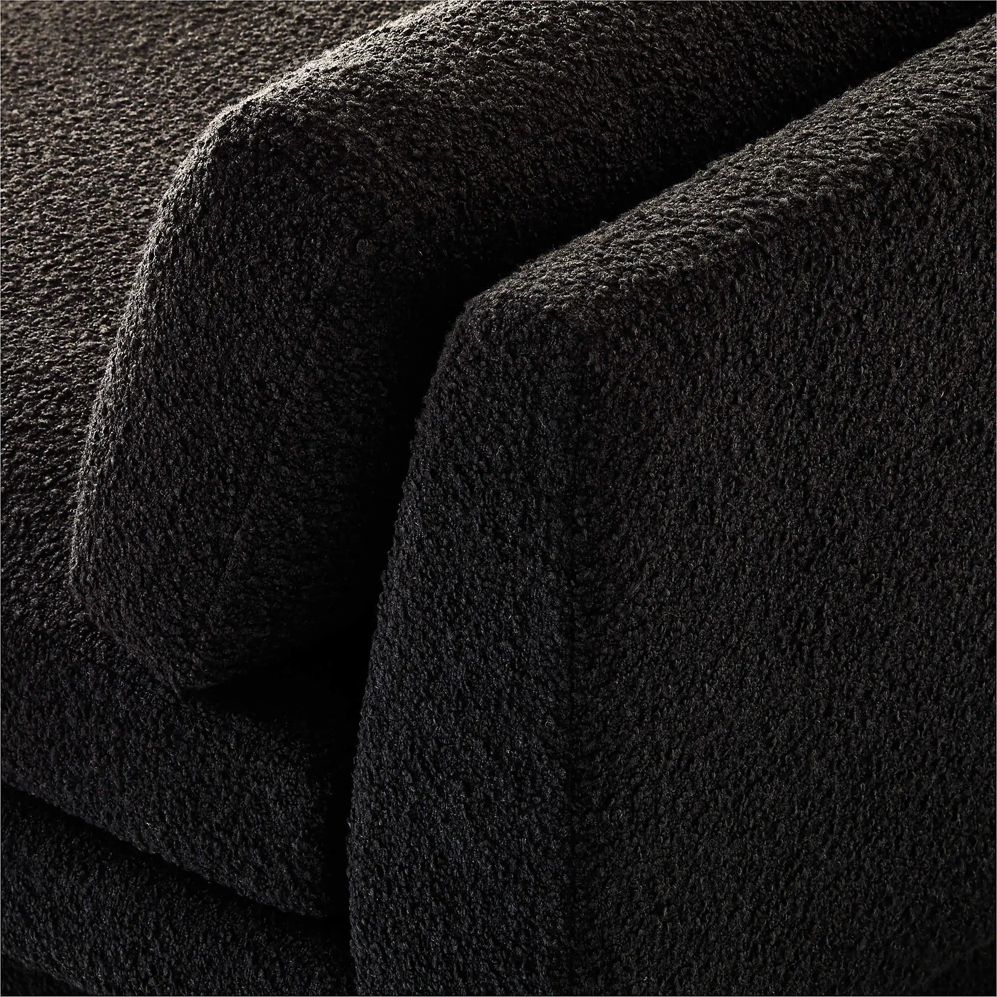 Plinth 80-inch Armless Black Boucle Sofa: Modern Solid Wood Living Room