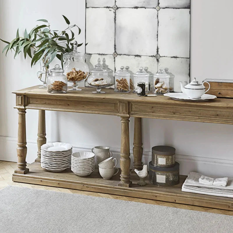 Rustic Reclaimed Fir Wood Console Table - Antique Hallway Living Room Entryway Accent
