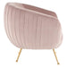 Luxurious Blush Velvet Sofia Accent Chair, Modern Stainless Steel Leisure Living Room
