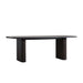 Nordic Solid Oak Oval Dining Table 8 Seater Black Ribbed Legs