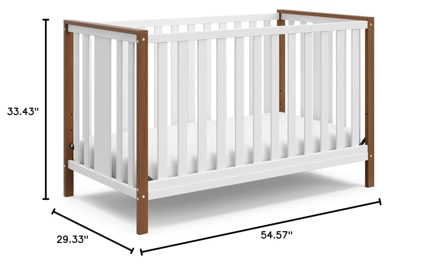 Premium 4-in-1 Convertible Baby Crib Toddler Daybed Full-Size Kids Bed