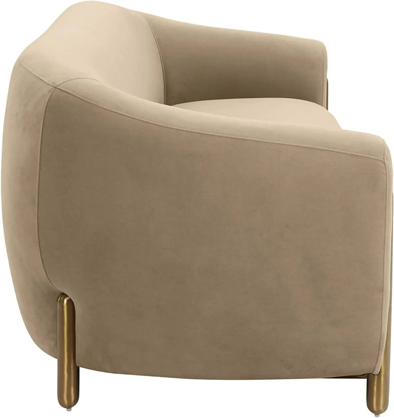 Luxurious Brown Velvet Sofa, Modern Upholstery Design, Comfortable Living Room Couch