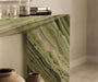 Elegant Light Green Natural Marble Console Table for Entryway Living Room Decor