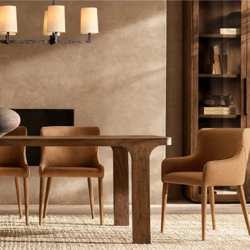 Elegant American Solid Wood Dining Set - Customizable for Home, Hotel, Restaurant Villa.