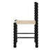 Elegant Black Solid Oak Bobbin Dining Chair with Hand-Woven Rope Seat