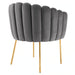 Luxurious Channel Tufted Velvet Armchair Modern Dining Chair Accent Seating