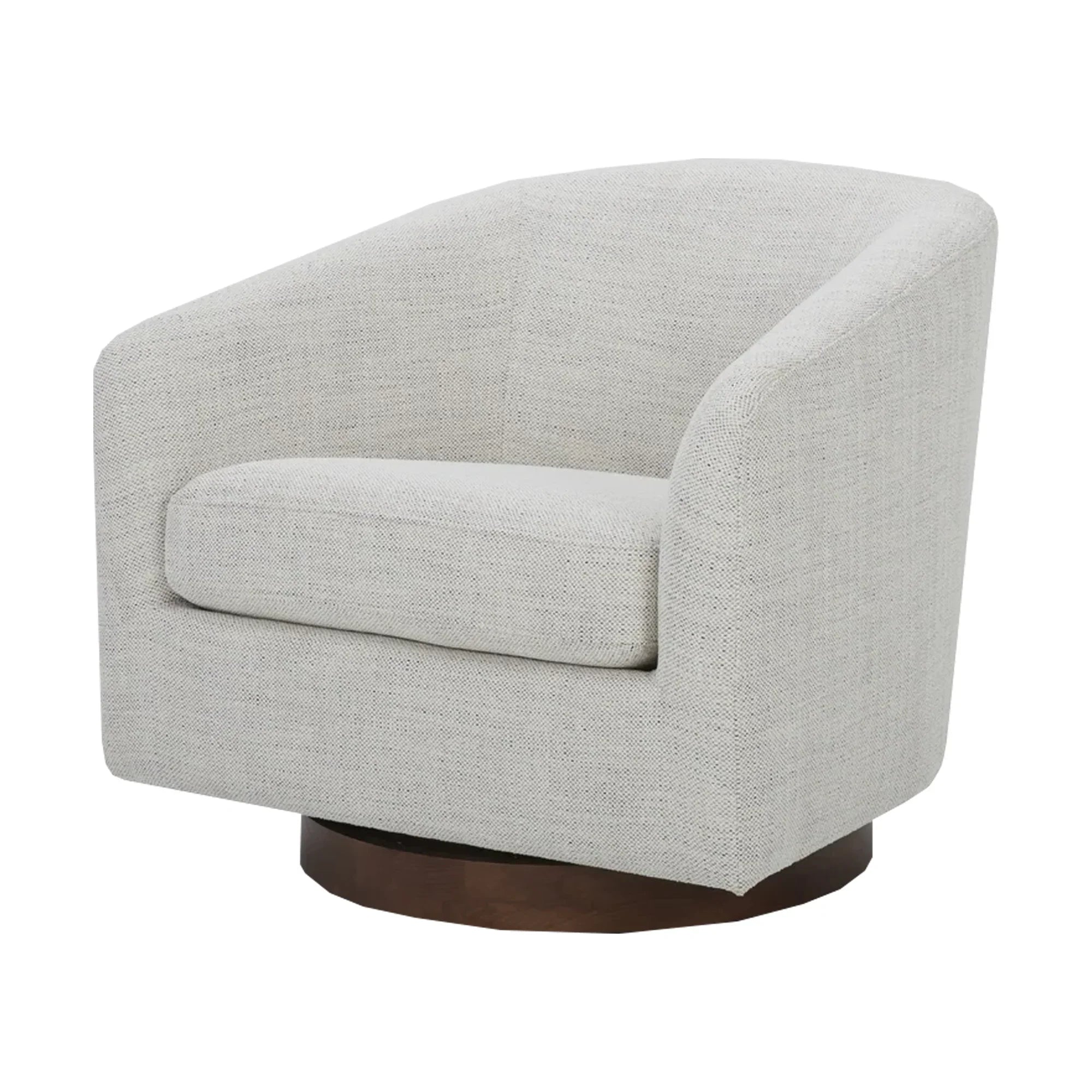Cozy Swivel Barrel Accent Chair: Upholstered Wooden Living Room Single Sofa