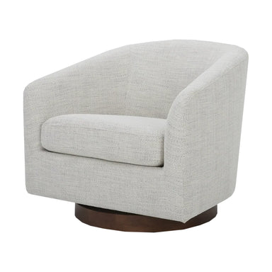 Cozy Swivel Barrel Accent Chair: Upholstered Wooden Living Room Single Sofa