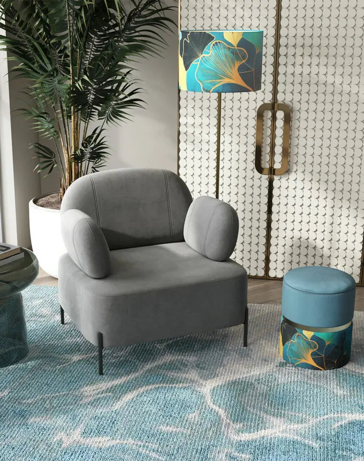 Modern Velvet Storage Ottoman Stool with Gold Base for Home Decor