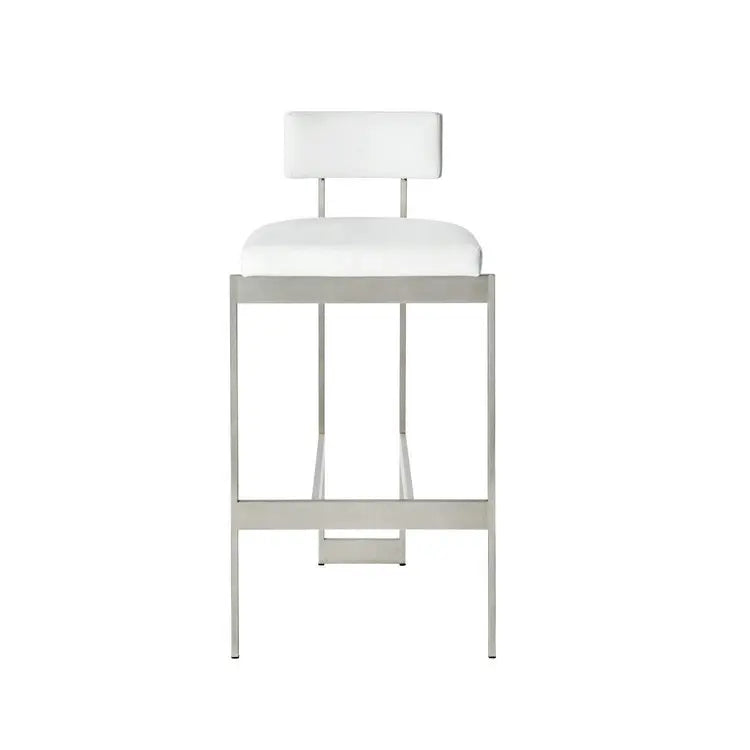 Luxury Modern Hand-Made Brass Gold Bar Stools, High Leather Kitchen & Commercial Furniture