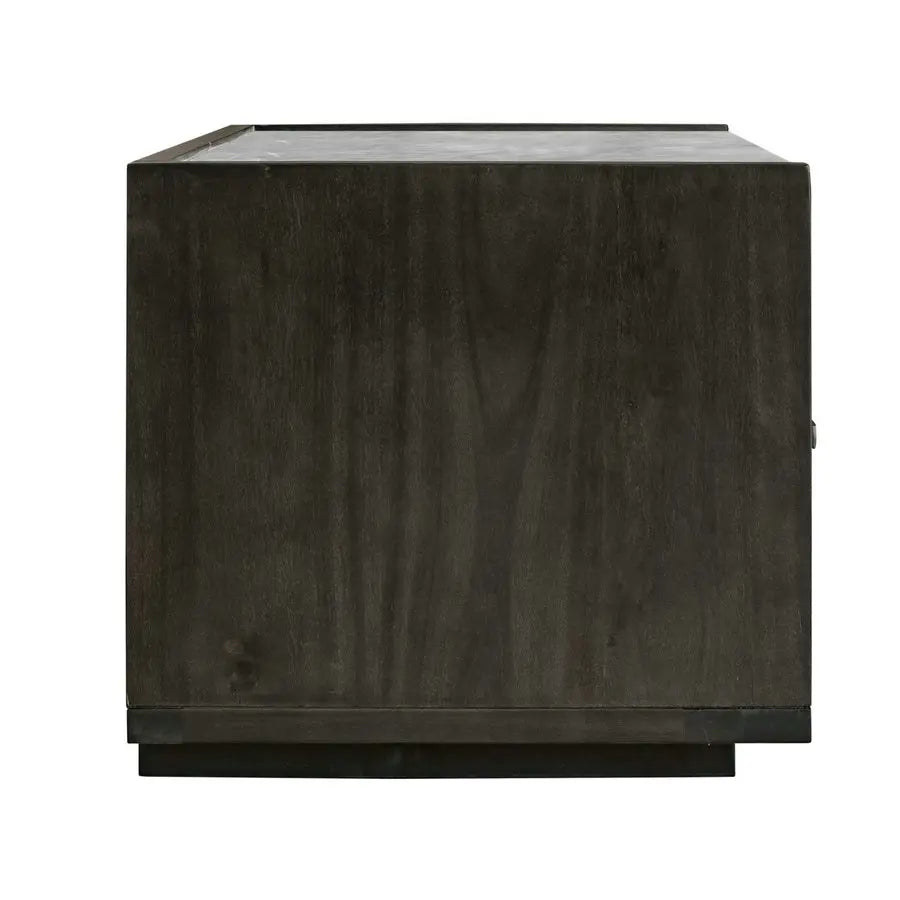 Modern Black Oak 2-Drawer Soft Close Luxury Bedroom Nightstand