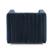Luxurious Blue Velvet Swivel Club Chair: Modern Channel Tufted Home & Hotel Seating