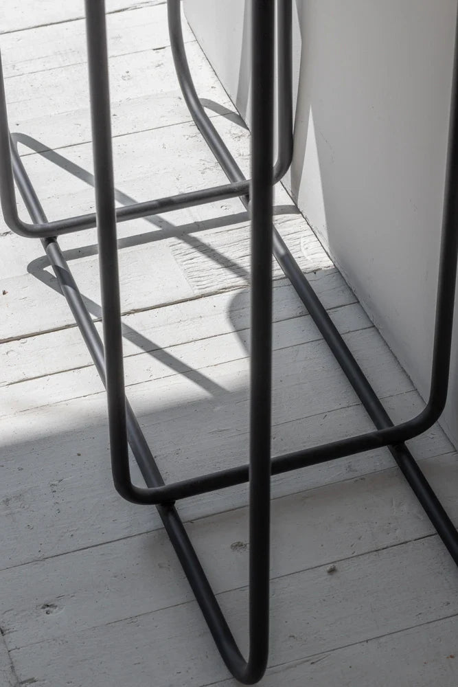 Rustic Recycled Elm & Steel Console Table – Natural Washed Finish, Industrial Chic