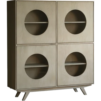Elegant Nordic Oak Wood Storage Cabinet for Living Room Sideboard