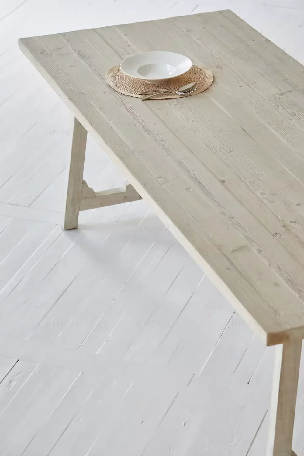 Modern Japanese Wabi Sabi Solid Wood Dining Table, Space-Saving Foldable Design