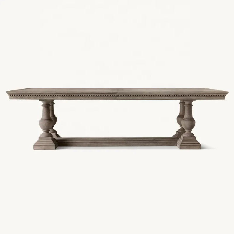 Elegant Solid Wood Dining Table - American Farmhouse Style, Custom Sizes