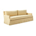 Elegant Cream Linen Fabric Sofa with Ruffled Skirt, Plush Living Room Comfort