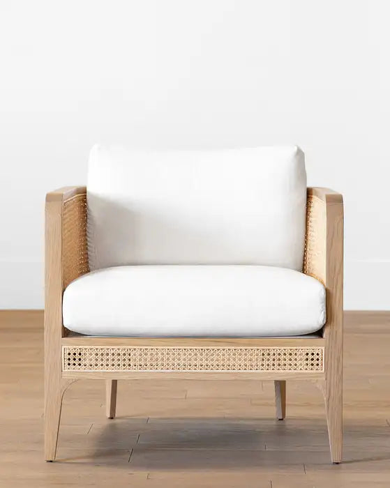 Nordic Rattan Cane Frame Occasional Chair for Living Room and Home Office
