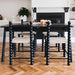 Elegant Black Solid Oak Bobbin Dining Chair with Hand-Woven Rope Seat