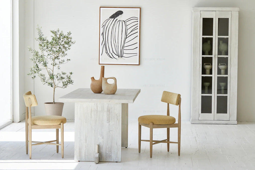 Wabi-Sabi Recycled Pine Dining Table: Natural Wood 6-Seater Accent Furniture