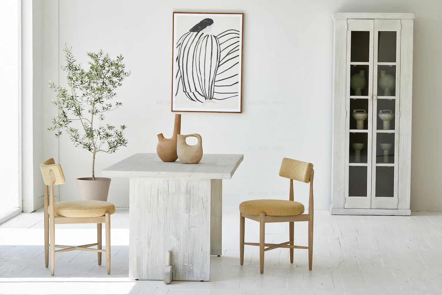 Wabi-Sabi Recycled Pine Dining Table: Natural Wood 6-Seater Accent Furniture