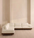 Modern Luxury Fabric Single Sofa Chaise with Oak Wood Legs