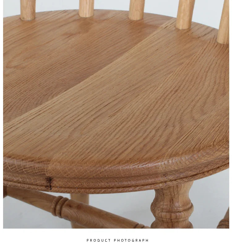 Charming Antique Oak Farmhouse Dining Chair - Slat Back Spindle Cottage Style