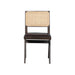 Elegant Solid Oak Wood Leather Rattan Back Dining Chair for Hotel Restaurant