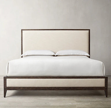 Luxury Modern Solid Wood Bed for Home Bedroom, Queen King Size