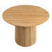 Round Solid Oak Wood Pedestal Dining Table - Natural Finish for Kitchen & Cafe
