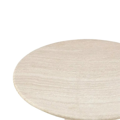 Sophisticated Beige Travertine Round Dining Table for Modern Kitchens and Homes