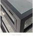 Elegant Black Oak Wood Sideboard: Glass Doors, Versatile Living Room Storage