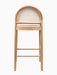 Elegant Nordic Arch Bar Stool: Woven Rattan, Solid Oak, Padded Comfort