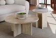 Tostone French Retro Cream Natural Travertine Coffee Table for Modern Living Rooms