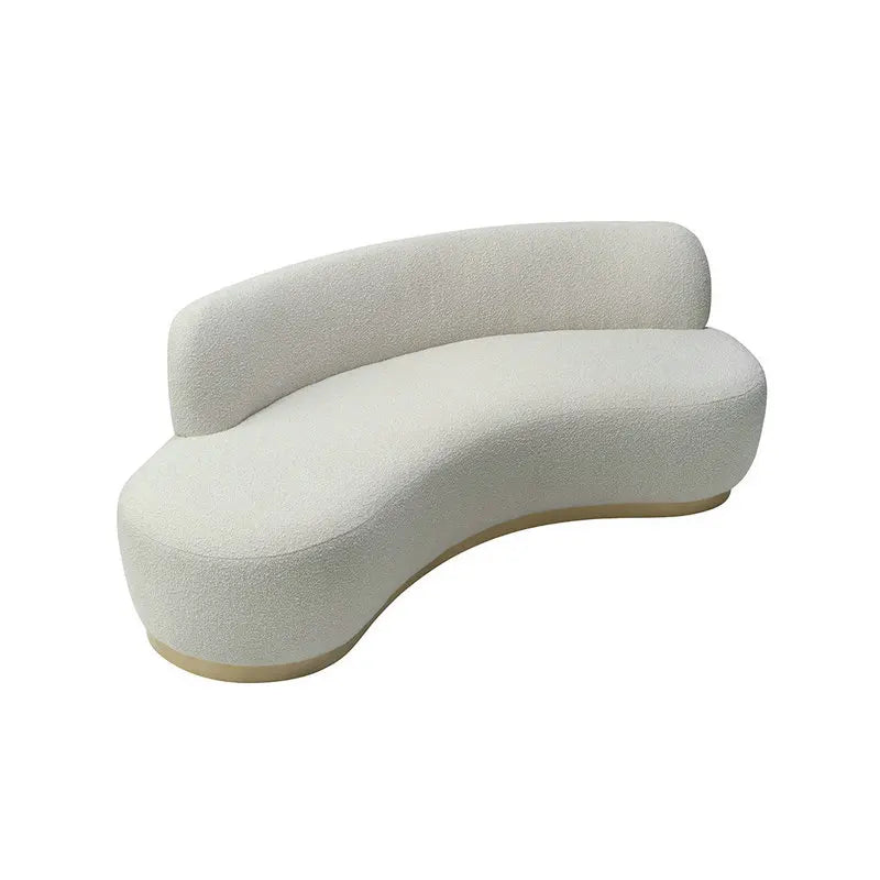 Luxury Italian Modern Designer 3-Seater Curved Boucle Fabric Living Room Sofa