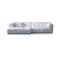 Modern Velvet Tufted Sectional Modular Feather Down I-Shape Sofa Set