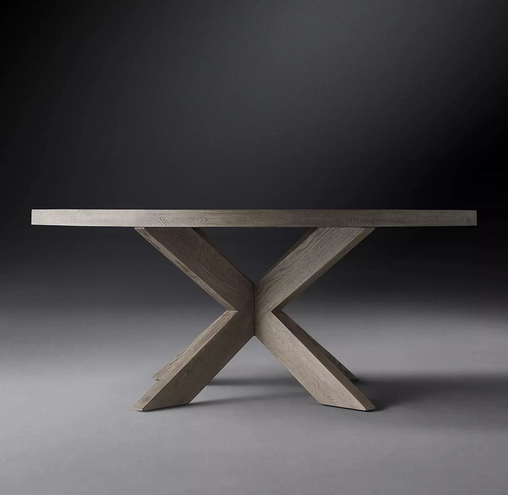 Elegant Round Solid Wood Handmade Dining Table for Home Dining Rooms